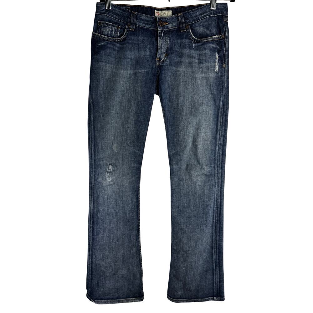 Buckle BKE Denim Jeans Women Starlite Bootcut Distressed Low Rise Stretch size 8